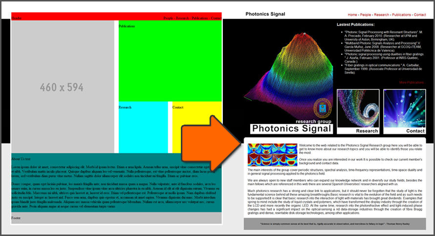 Photonics. From Wireframe to Final Site